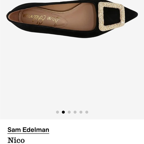 Sam Edelman Black Flats with Glittering Gold Accent - Picture 2 of 8